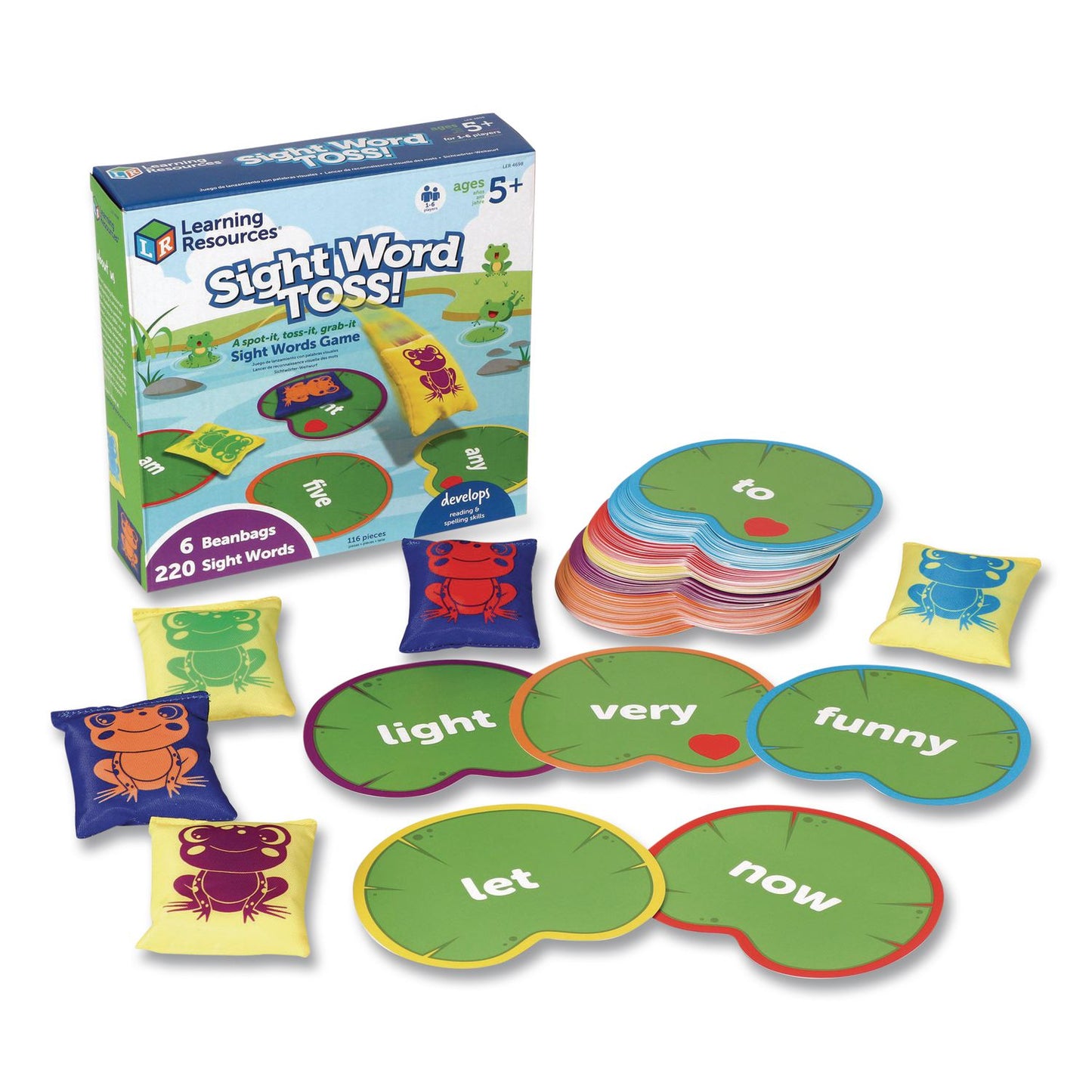 Learning Resources® Sight Word Toss, 1 to 6 Players, Grades 1 to 3, 220 Pieces (LRNLER4698)