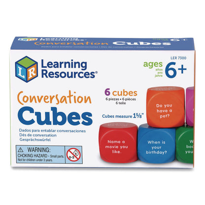 Learning Resources® Conversation Cubes, Ages 6 and Up, Assorted Colors, 6 Pieces (LRNLER7300)