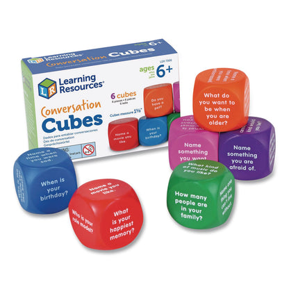 Learning Resources® Conversation Cubes, Ages 6 and Up, Assorted Colors, 6 Pieces (LRNLER7300)