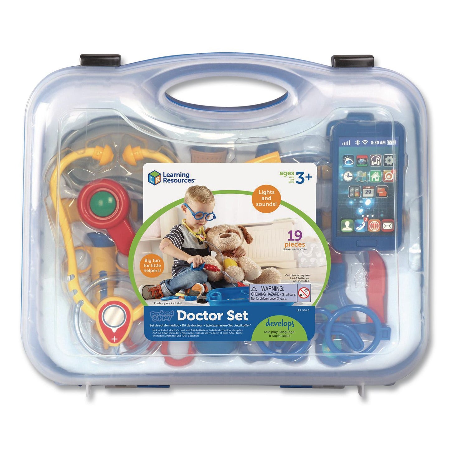 Learning Resources® Pretend and Play Doctor Set, Ages 3 and Up, 19 Pieces (LRNLER9048)