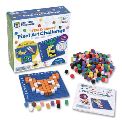 Learning Resources® STEM Explorers Pixel Art Challenge, Grades K to 2, 402 Pieces (LRNLER9463)
