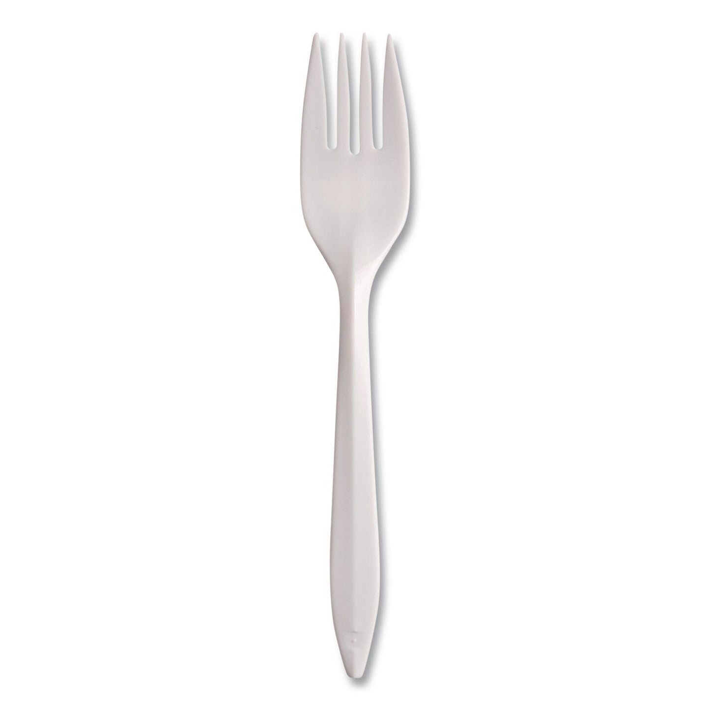 SOLO® Style Setter Medium Weight Polypropylene Cutlery, Fork, Plastic, White, 1,000/Carton (SCCF6OW)