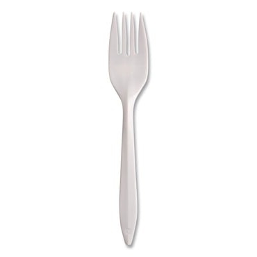 SOLO® Style Setter Medium Weight Polypropylene Cutlery, Fork, Plastic, White, 1,000/Carton (SCCF6OW)