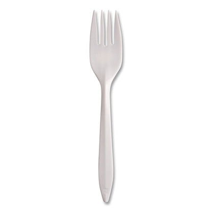 SOLO® Style Setter Medium Weight Polypropylene Cutlery, Fork, Plastic, White, 1,000/Carton (SCCF6OW)