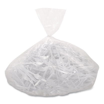 SOLO® Style Setter Medium Weight Polypropylene Cutlery, Fork, Plastic, White, 1,000/Carton (SCCF6OW)