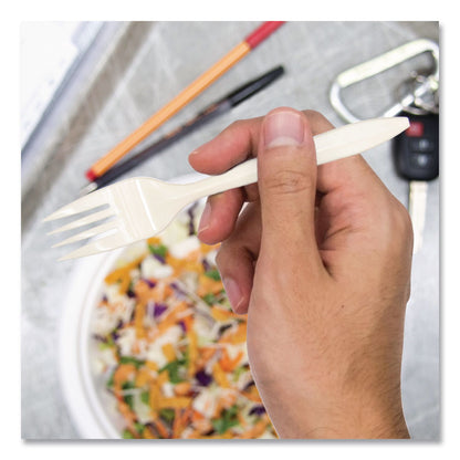 SOLO® Style Setter Medium Weight Polypropylene Cutlery, Fork, Plastic, White, 1,000/Carton (SCCF6OW)