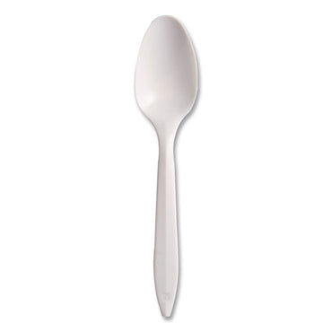 SOLO® Style Setter Medium Weight Polypropylene Cutlery, Teaspoon, Plastic, White, 1,000/Carton (SCCS6OW)