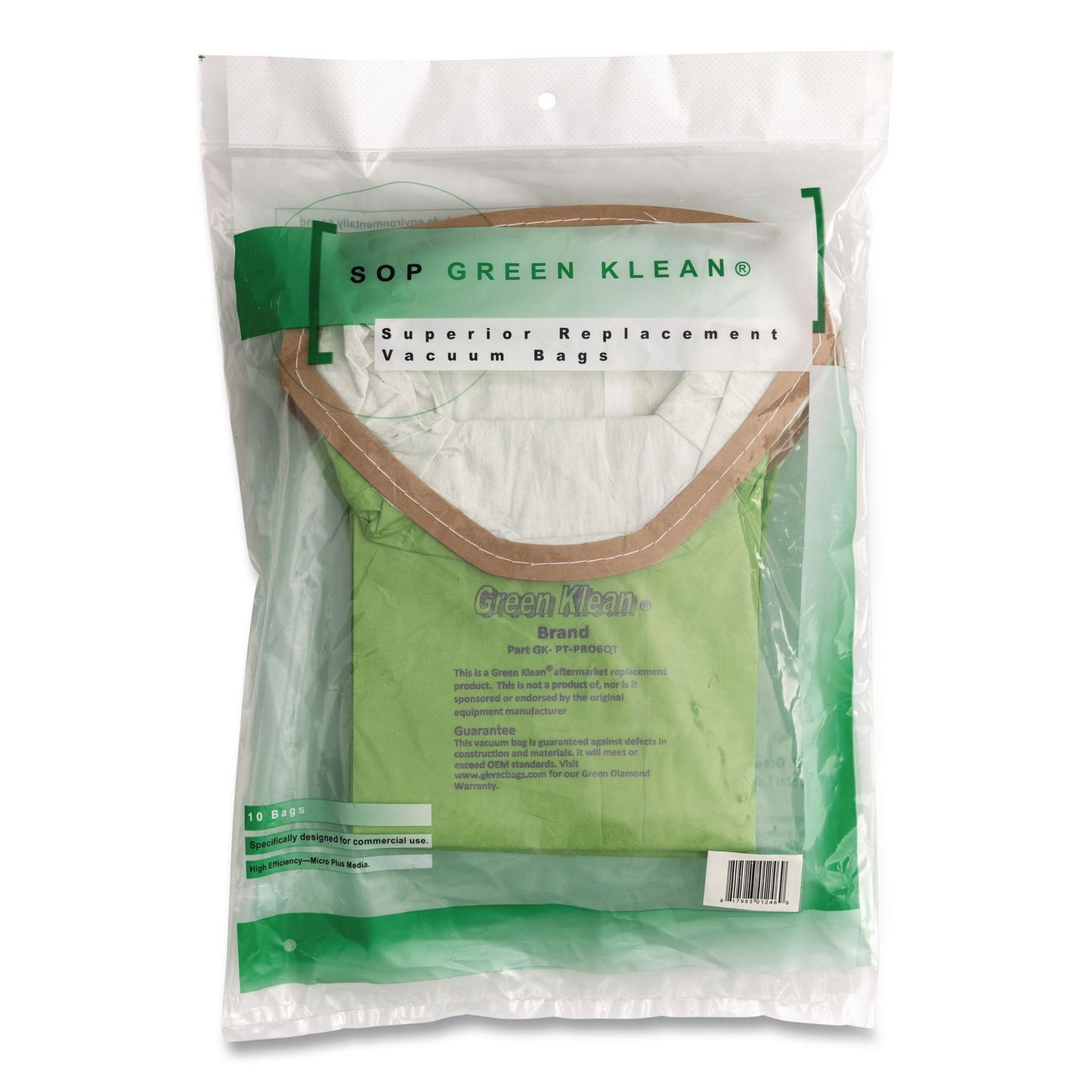 Green Klean® GK-Pt-Pro6Qt Replacement Bag, 10 Bags/Pack, 10 Packs/Carton (GRKGKPTPRO6QRT)