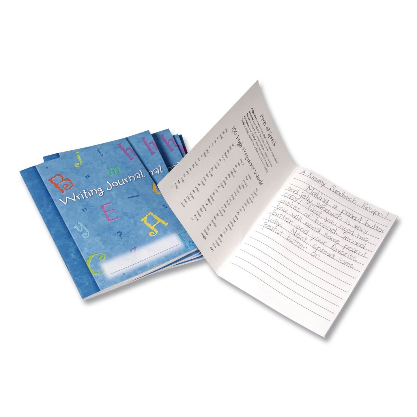 Learning Resources® Writing Journals, Medium/College Rule, Blue Cover, (64) 7 x 9 Sheets, 10 Journals (LRNLER3467)