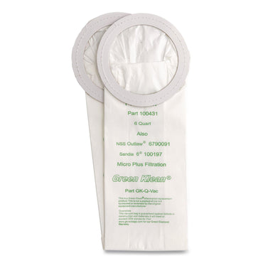 Green Klean® GK-Q-Vac Replacement Bag, 10 Bags/Pack, 10 Packs/Carton (GRKGKQVAC)
