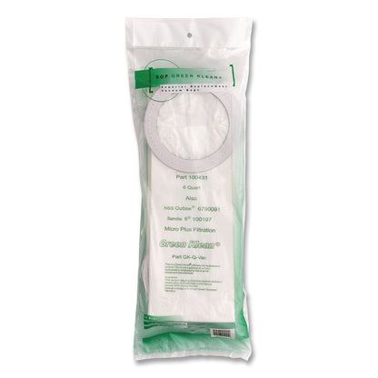Green Klean® GK-Q-Vac Replacement Bag, 10 Bags/Pack, 10 Packs/Carton (GRKGKQVAC)