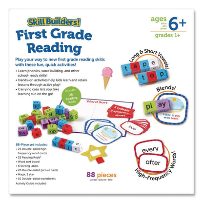 Learning Resources® Skill Builders! First Grade Reading Activity Set, Grade 1, 88 Pieces (LRNLER1237)