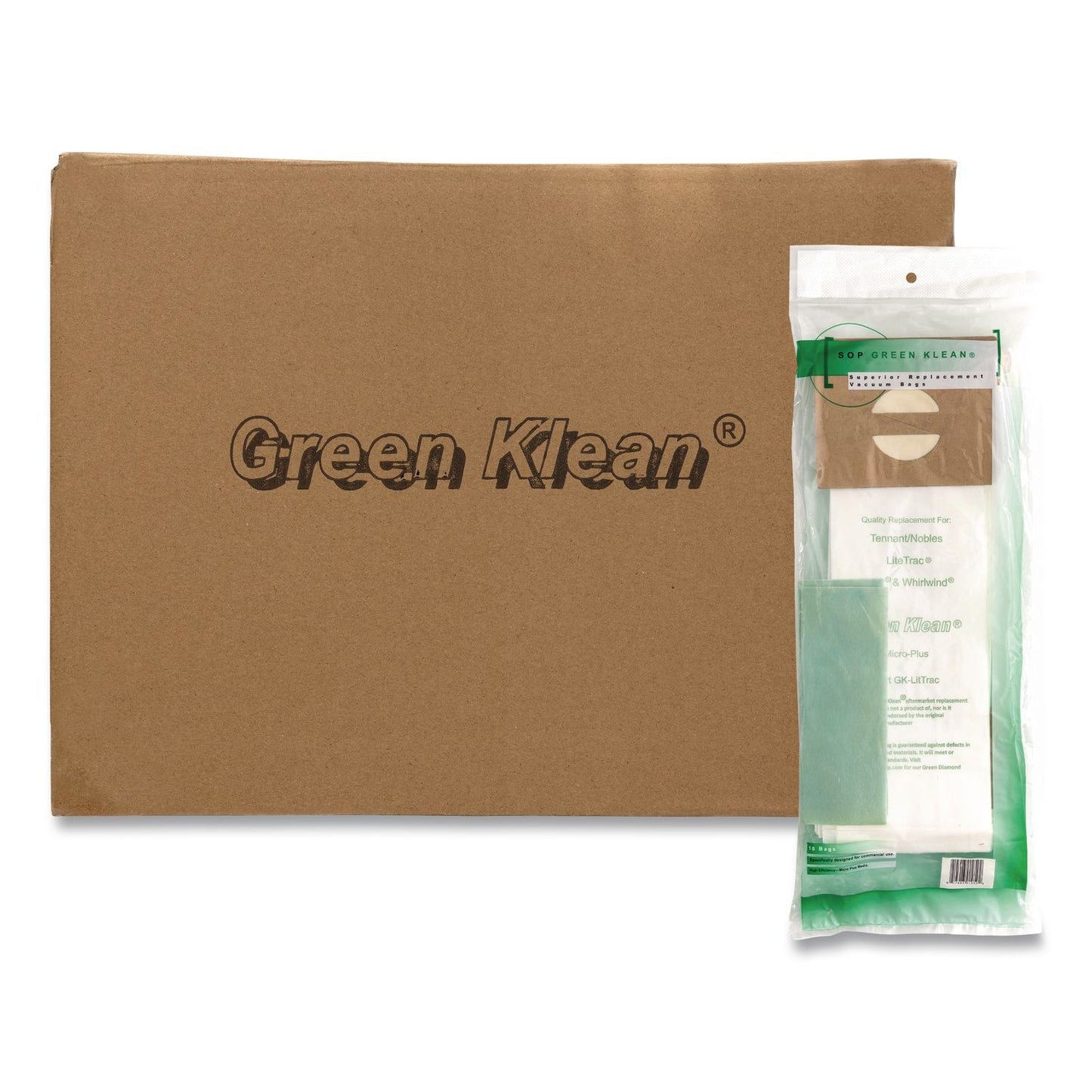 Green Klean® GK-LitTrac Replacement Bag, 10 Bags/Pack, 10 Packs/Carton (GRKGKLITTRAC)