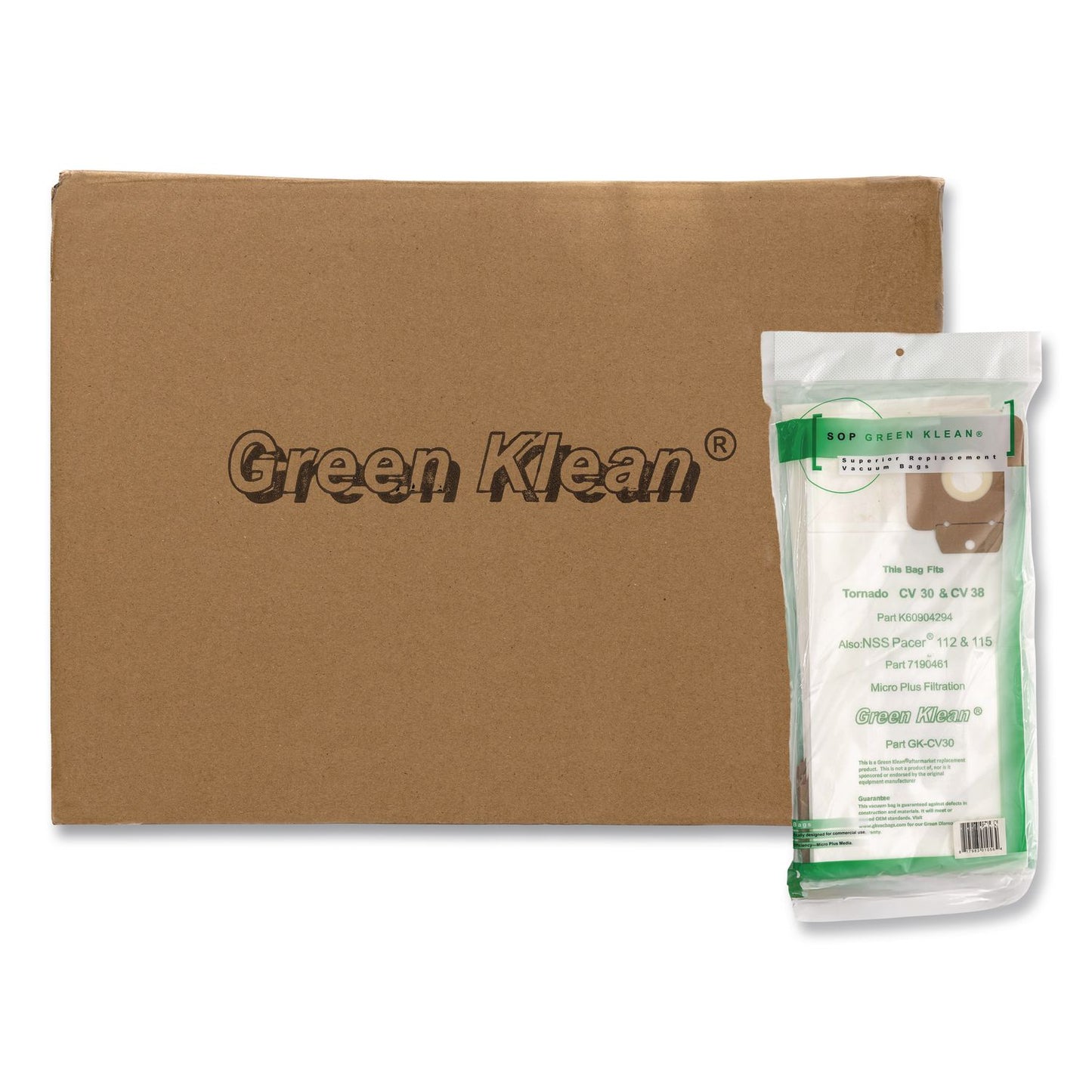 Green Klean® GK-CV30 Replacement Bag, 10 Bags/Pack, 10 Packs/Carton (GRKGKCV30)