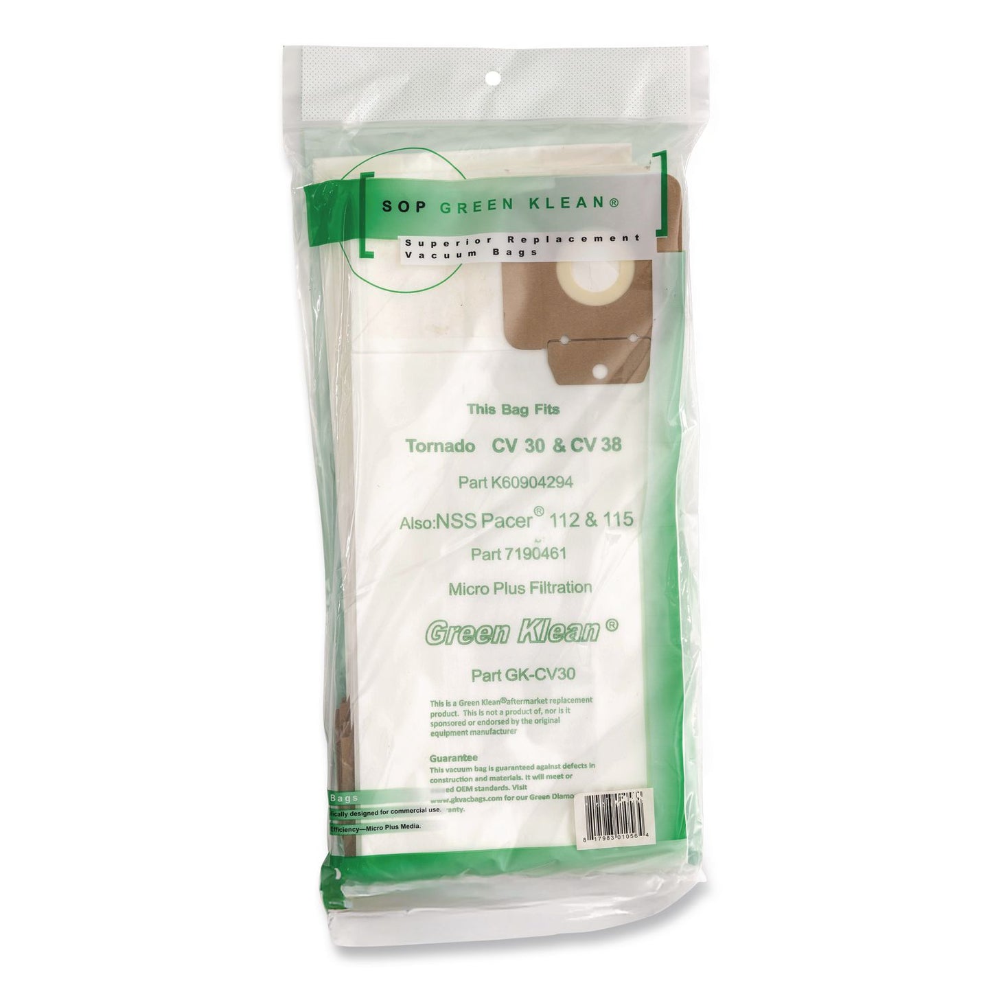 Green Klean® GK-CV30 Replacement Bag, 10 Bags/Pack, 10 Packs/Carton (GRKGKCV30)