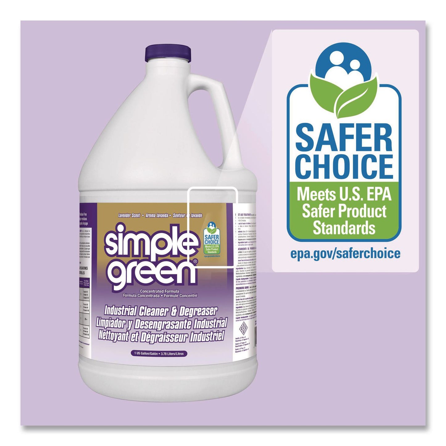 Simple Green® Industrial Cleaner and Degreaser, Lavender Scent, 1 gal Bottle, 6/Carton (SMP1600128)