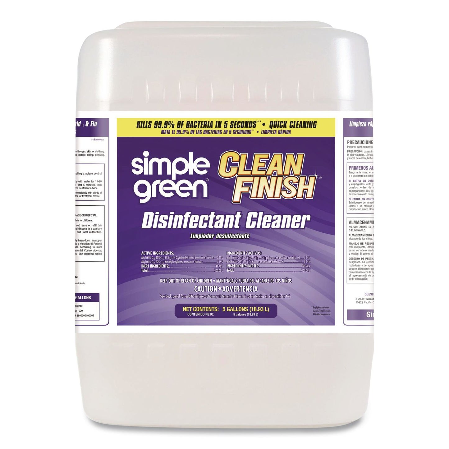 Simple Green® Clean Finish Disinfectant Cleaner, Herbal Scent, 5 gal Pail (SMP2800005)