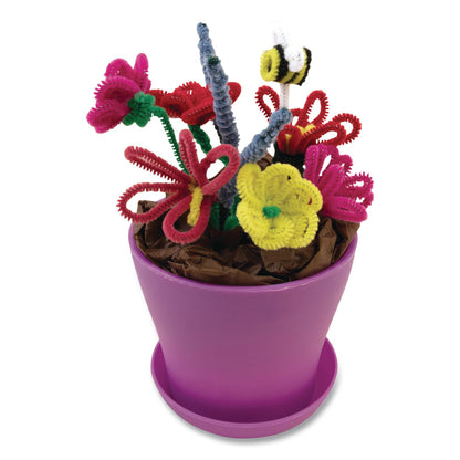 Creativity Street® Regular Stems, 12" x 4mm, Metal Wire/Polyester, Assorted Colors, 100/Pack (CKCPAC711201R)