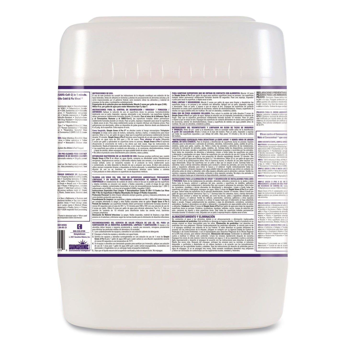 Simple Green® d Pro 5 Disinfectant, Unscented, 5 gal Pail (SMP3430505)