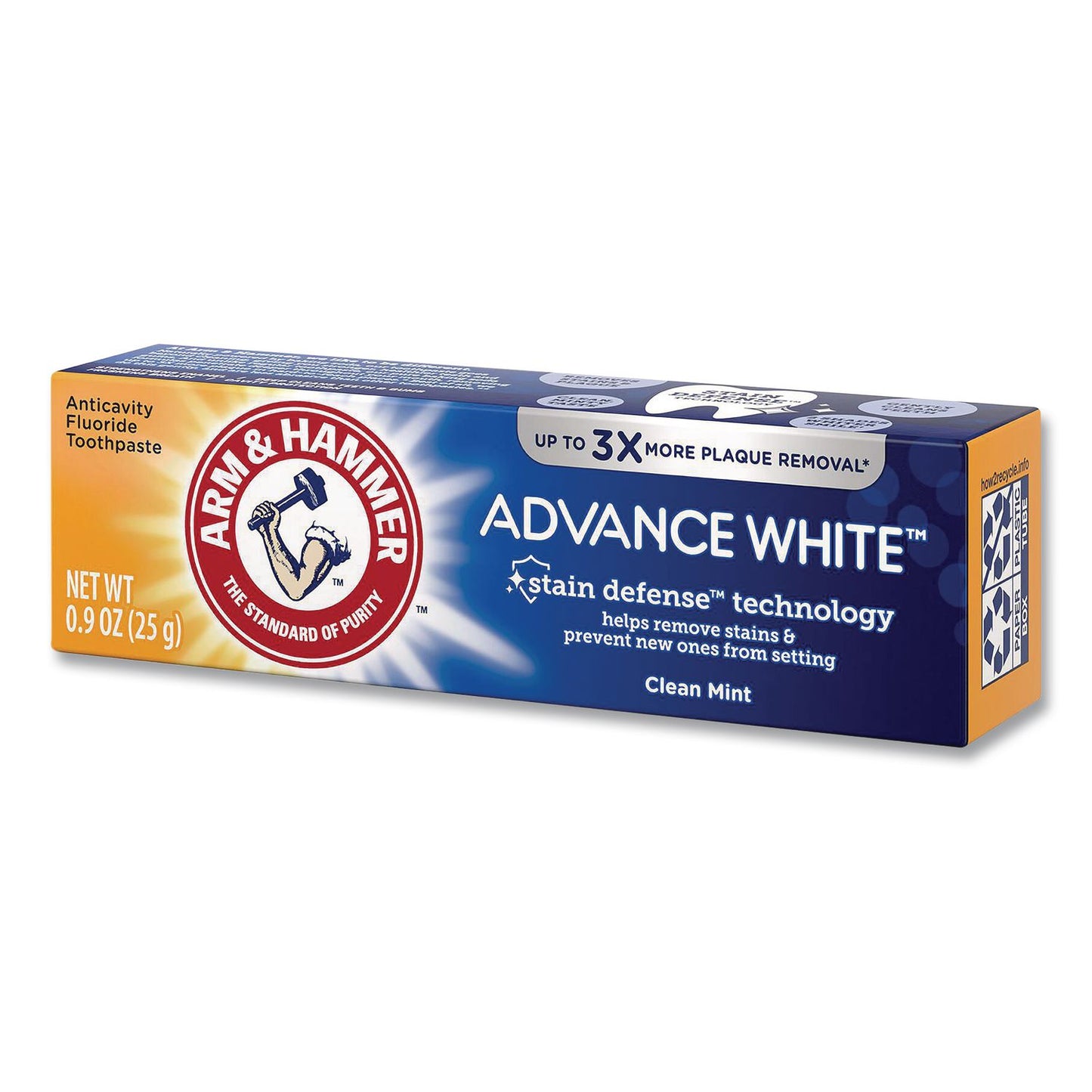 Arm & Hammer™ Advance White Toothpaste, Clean Mint, 0.9 oz Tube, 72/Carton (CDC3320018600)