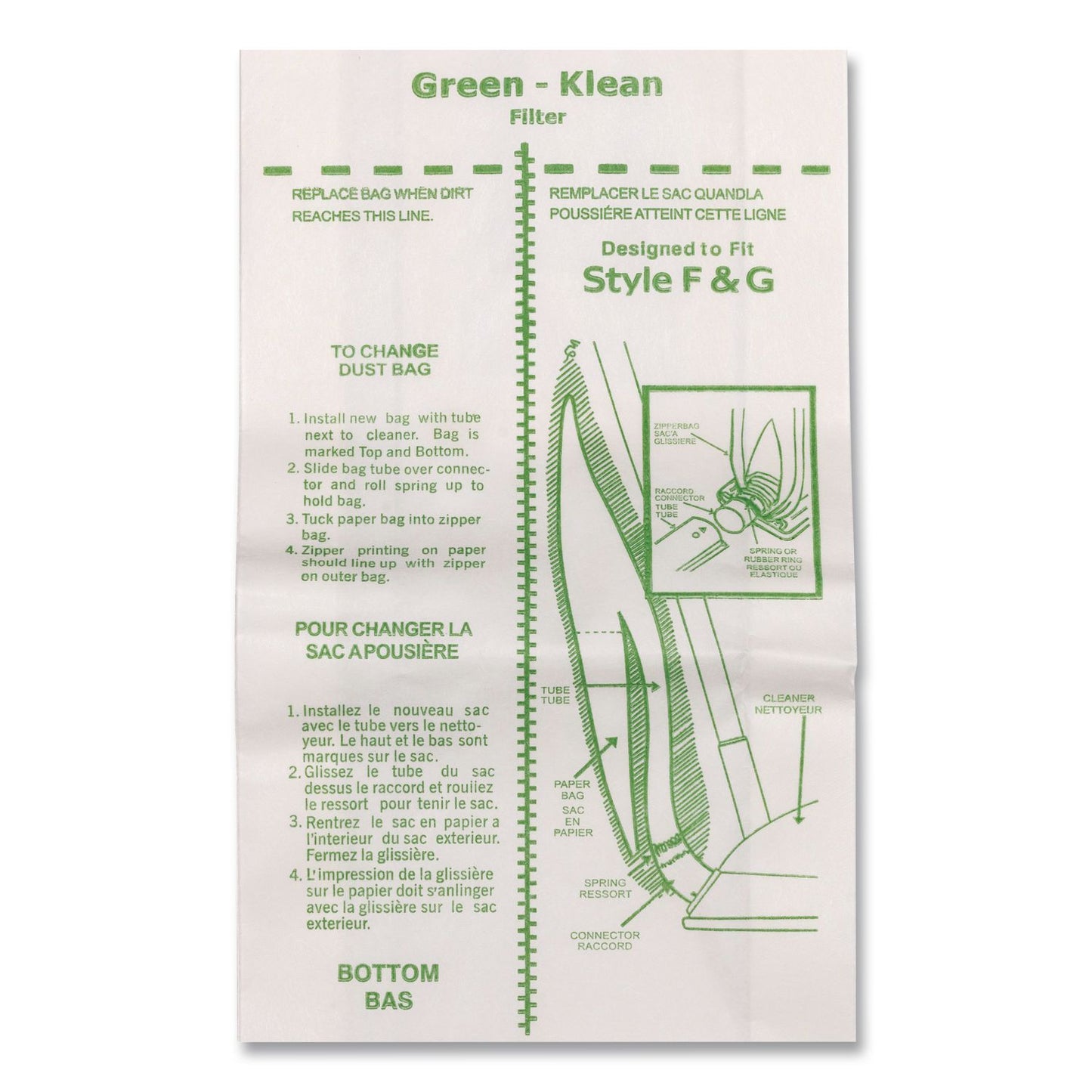 Green Klean® GK-F-and-G-10 Replacement Bag, 10 Bags/Pack, 10 Packs/Carton (GRKGKFG10)