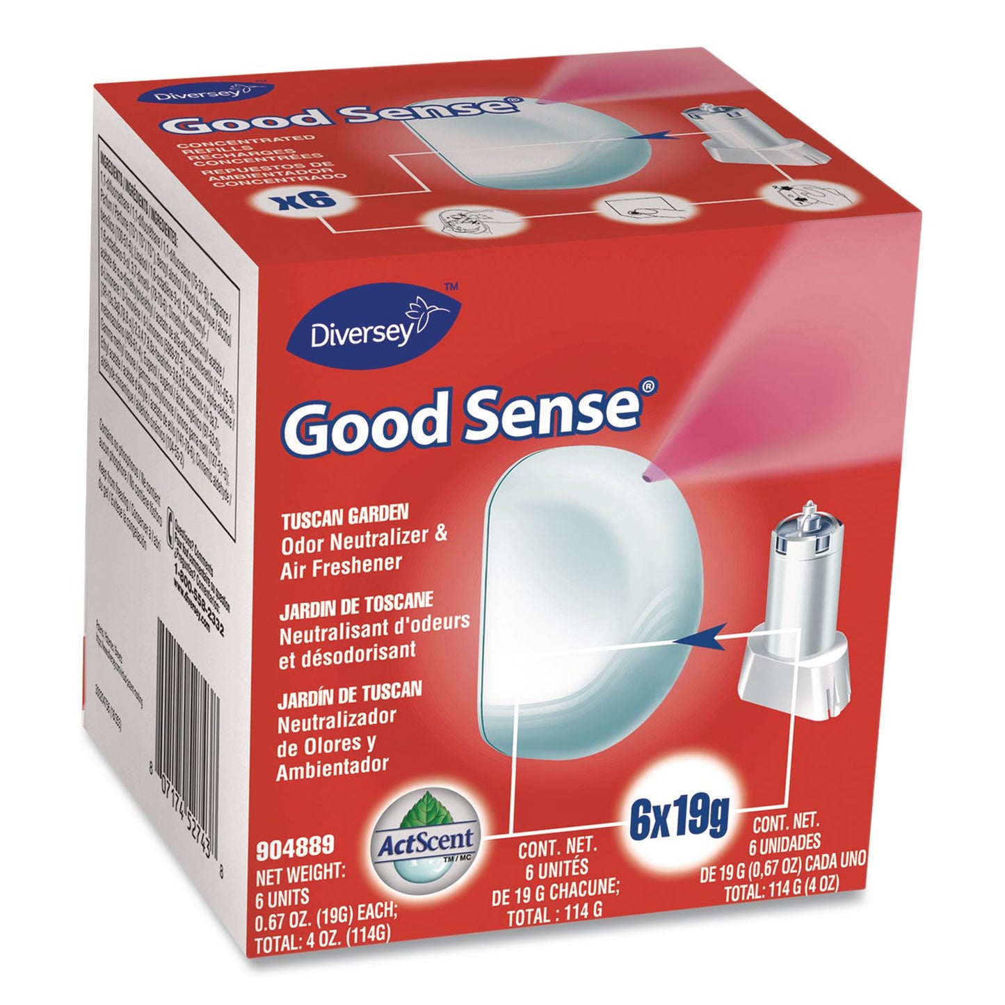 Diversey™ Good Sense Automatic Spray System, Tuscan Garden Scent, 0.67 oz Cartridge, 12/Carton (DVO101109732)