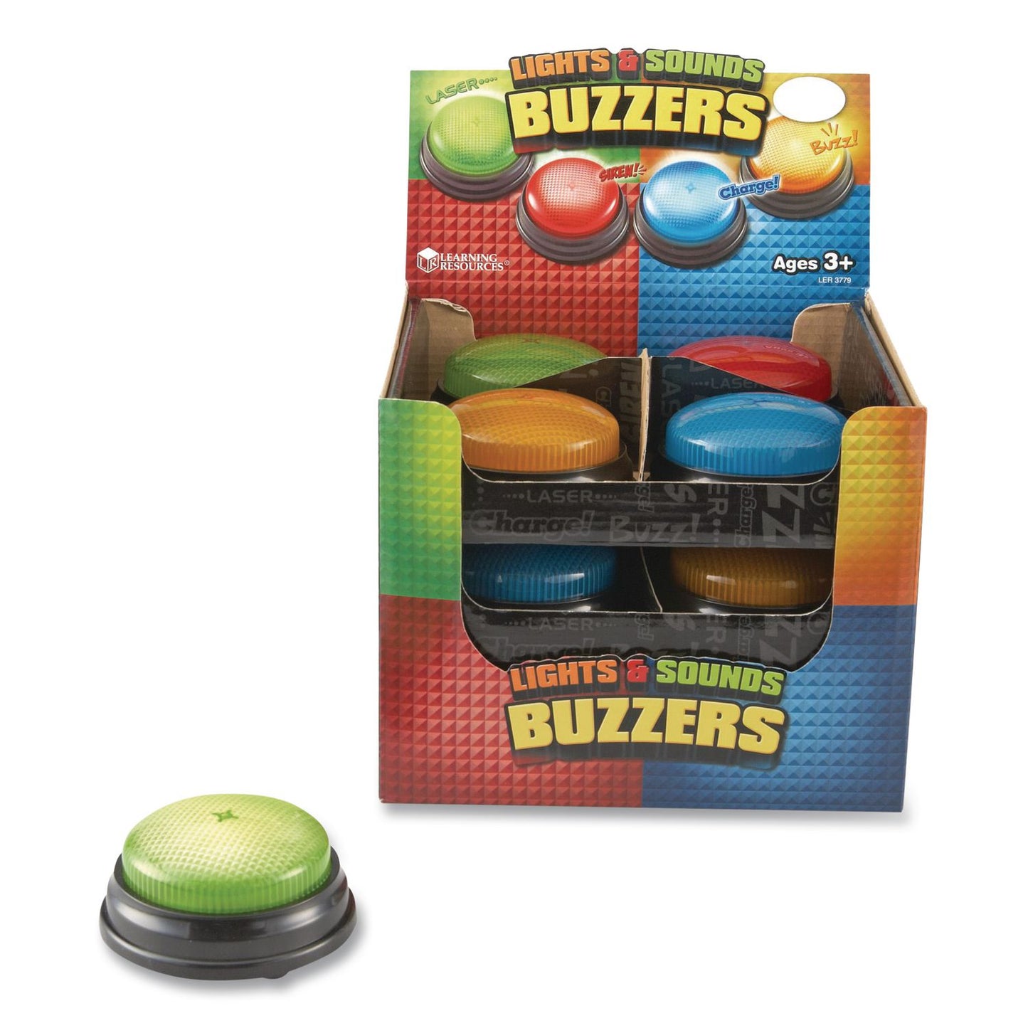 Learning Resources® Lights and Sounds Buzzers, Ages 3 and Up, 12 Buzzers (LRNLER3779)