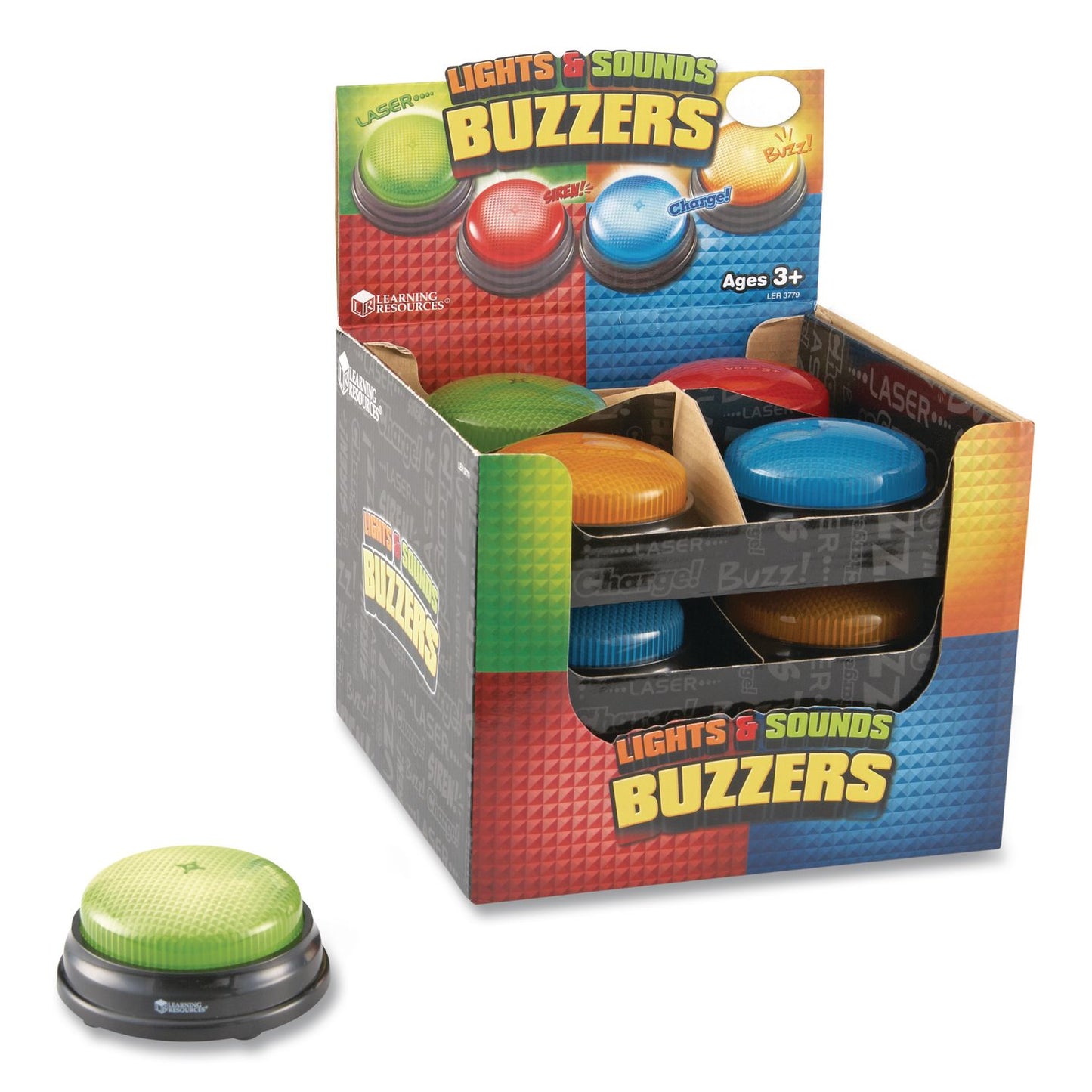 Learning Resources® Lights and Sounds Buzzers, Ages 3 and Up, 12 Buzzers (LRNLER3779)