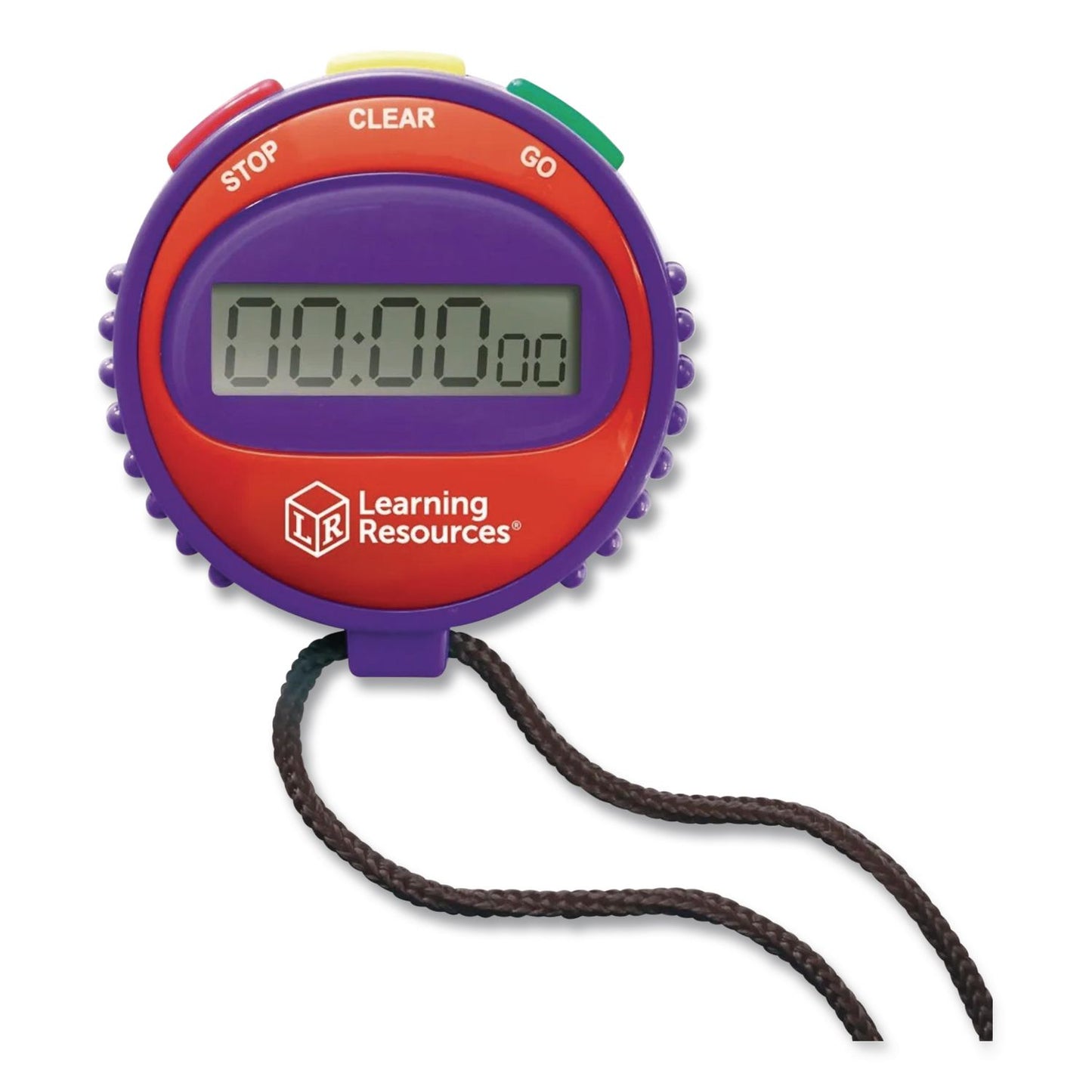 Learning Resources® Simple Stopwatch, Accurate to 1/100 seconds, Randomly Assorted Colors, Black Lanyard, Set of 6 (LRNLER0809)