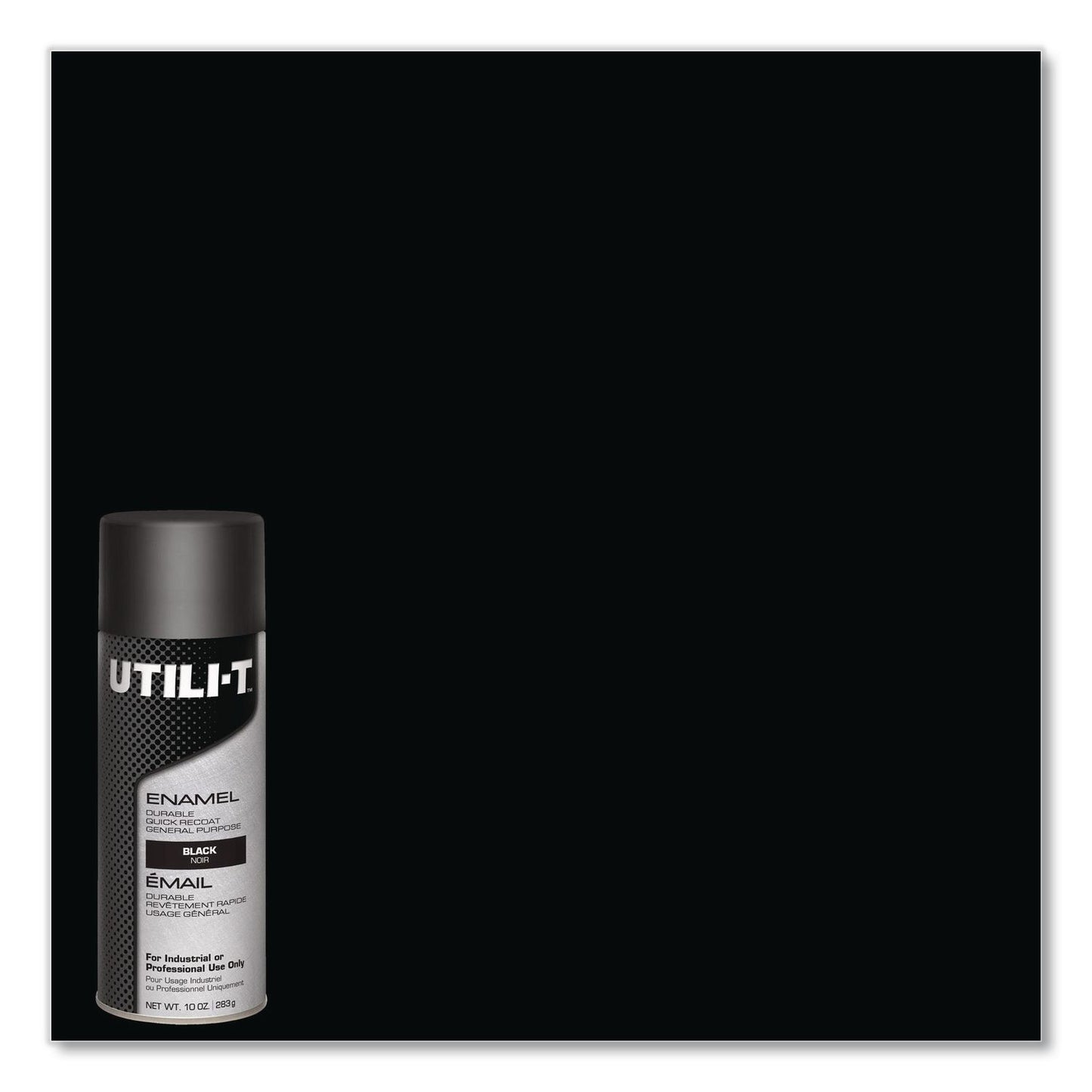 Rust-Oleum® UTILI-T Spray Paint, Gloss Black, 10 oz Aerosol Can, 6/Carton (RST387390)