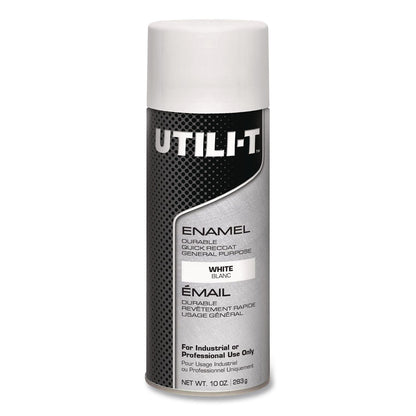 Rust-Oleum® UTILI-T Spray Paint, White, 10 oz Aerosol Can, 6/Carton (RST387395)