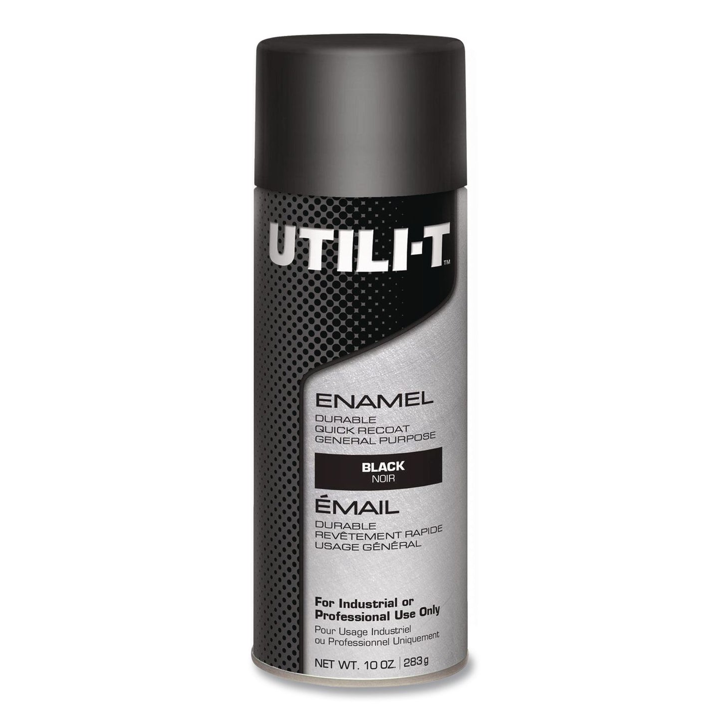 Rust-Oleum® UTILI-T Spray Paint, Gloss Black, 10 oz Aerosol Can, 6/Carton (RST387390)