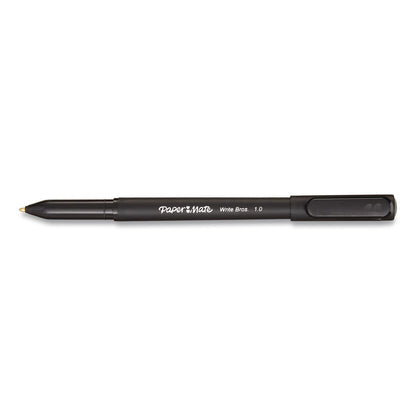 Paper Mate® Write Bros. Ballpoint Pen, Stick, Medium 1 mm, Black Ink, Black Barrel, 8/Pack (PAP2140570)