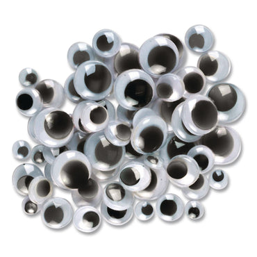 Creativity Street® Wiggle Eyes, 0.27", 0.39", 0.47", 0.59", Black, 100/Pack (CKCPAC344602R)