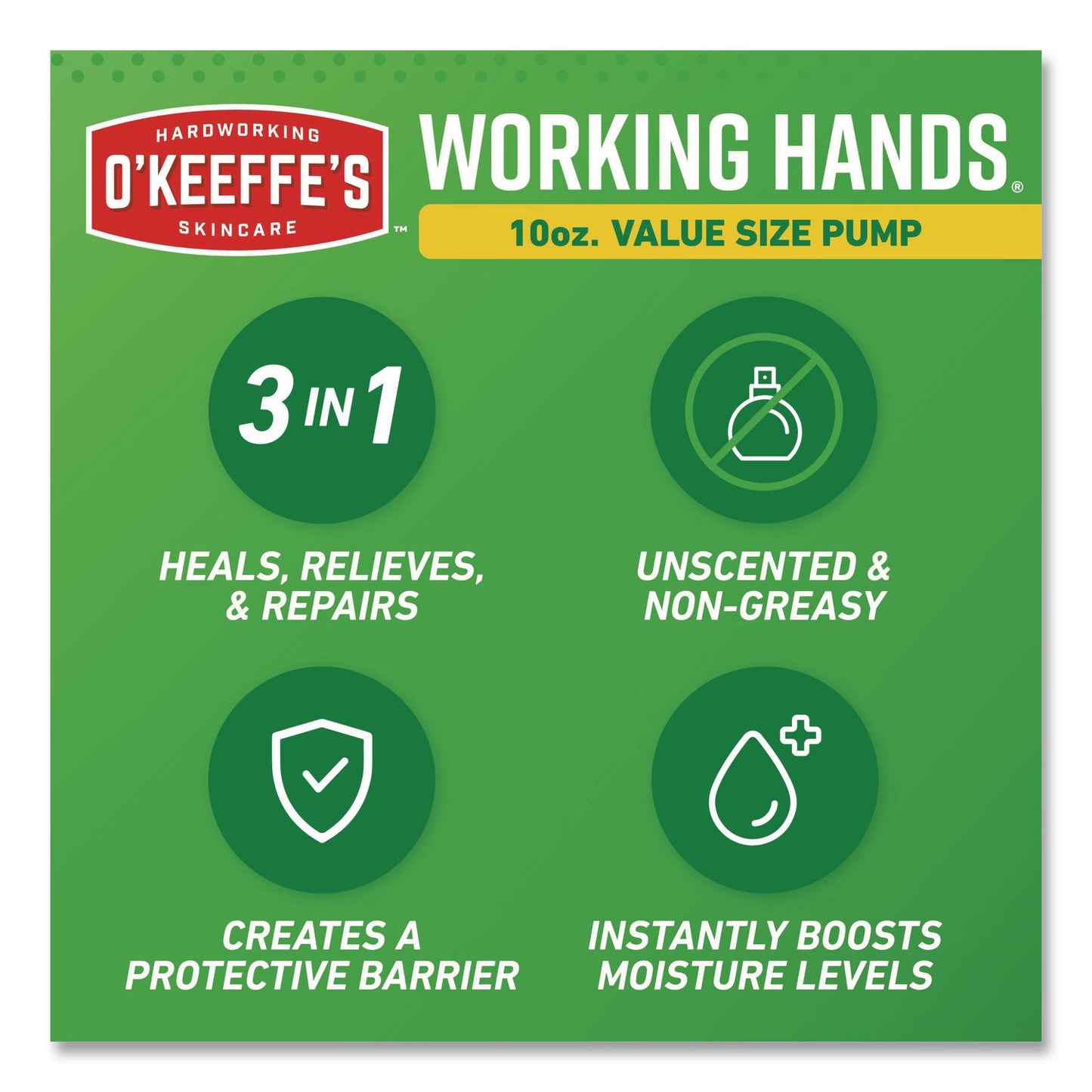 O'Keeffe's® Working Hands Hand Cream, 10 oz Pump Bottle, 2/Carton (GOR116639)