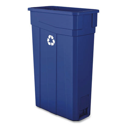 Boardwalk® Slim Recycling Container, 23 gal, Polypropylene, Blue (BWK23GLRECYCLEB)