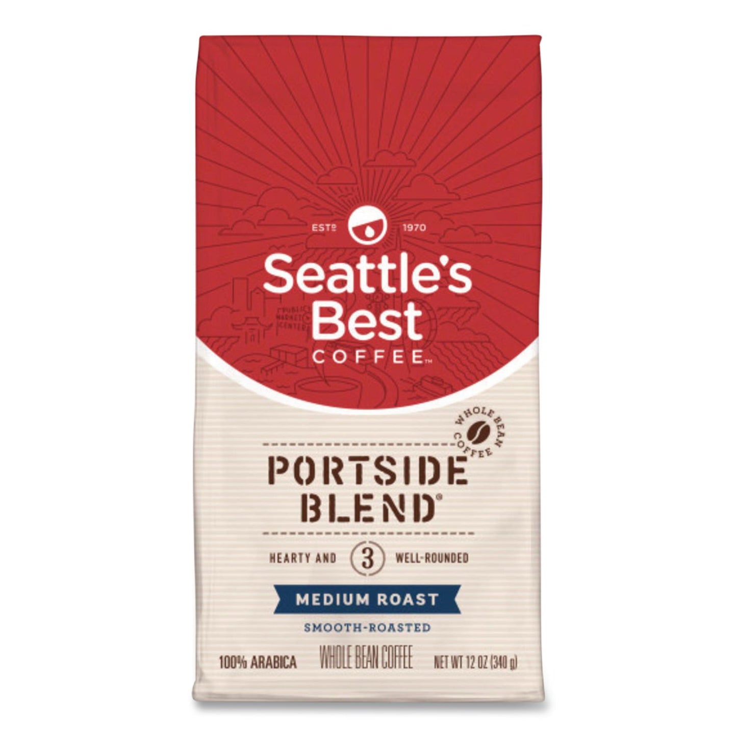 Seattle's Best™ Level 3 Whole Bean Coffee, 12 oz Pack, 6/Carton (SEA11008570EA)