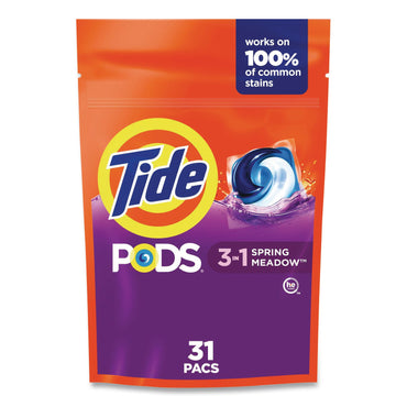 Tide® Pods, HE Compatible, Laundry Detergent, Spring Meadow, 31/Pack, 4 Packs/Carton (PGC93123CT)