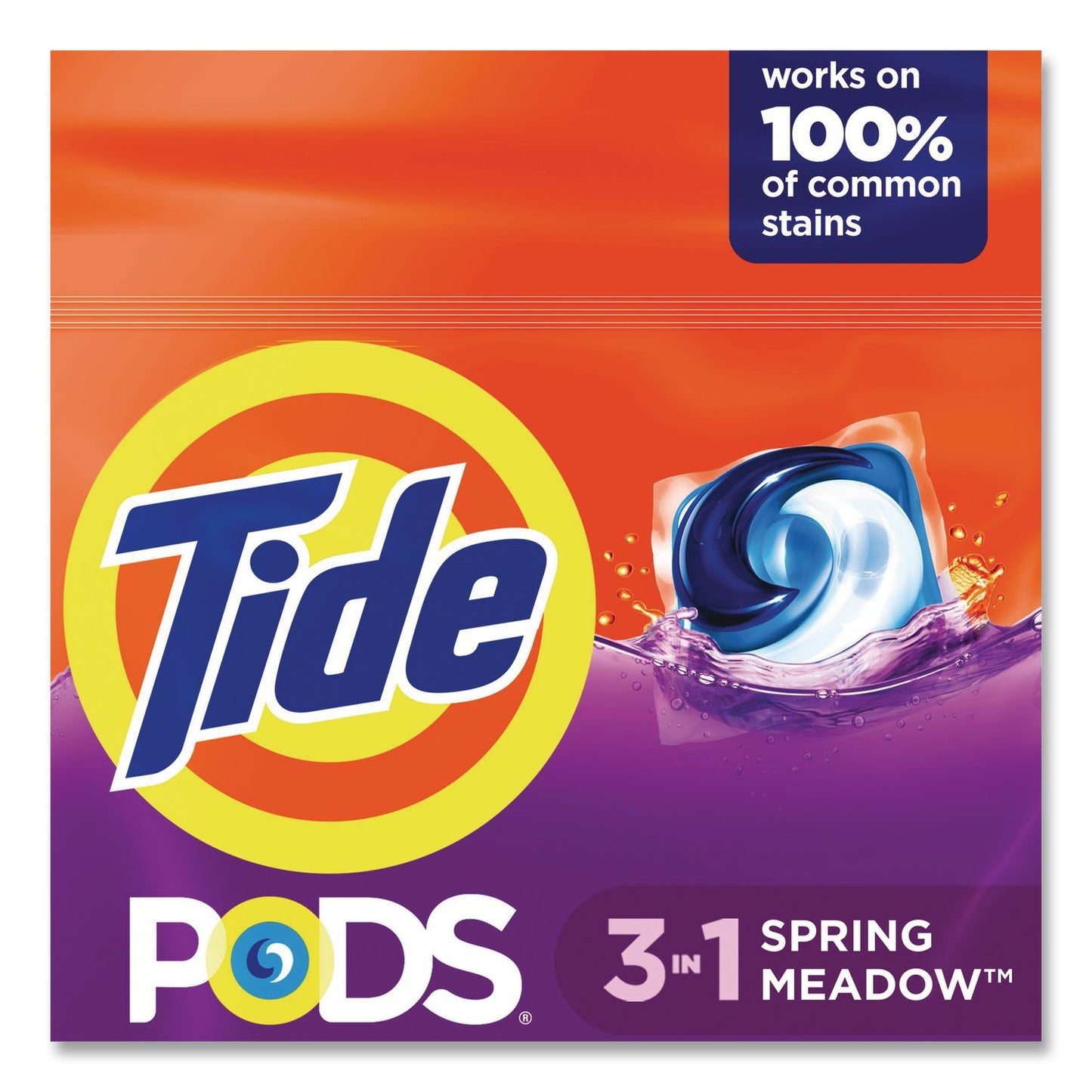 Tide® Pods, HE Compatible, Laundry Detergent, Spring Meadow, 31/Pack, 4 Packs/Carton (PGC93123CT)