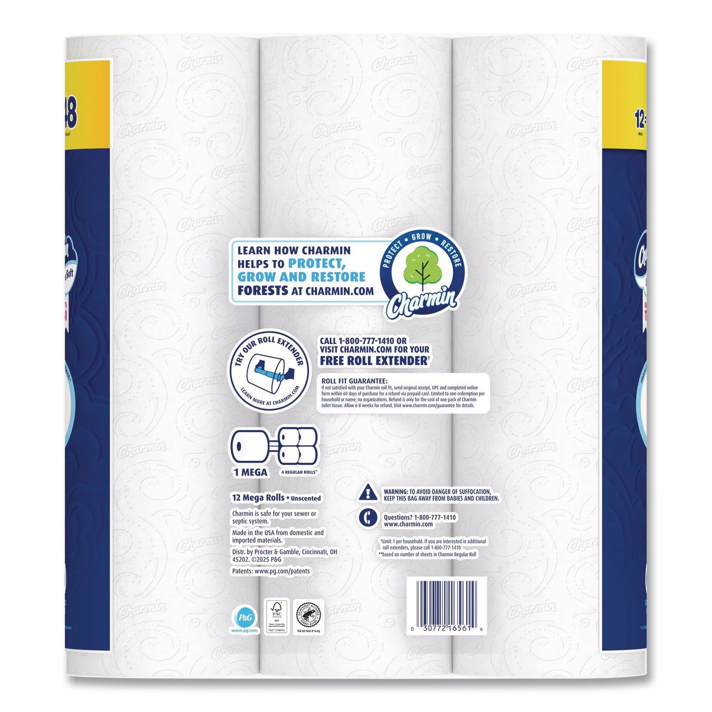 Charmin® Ultra Soft Bathroom Tissue, Mega Roll, Septic Safe, 2-Ply, White, 208 Sheets/Roll, 12 Rolls/Pack, 5 Packs/Carton (PGC17579CT)
