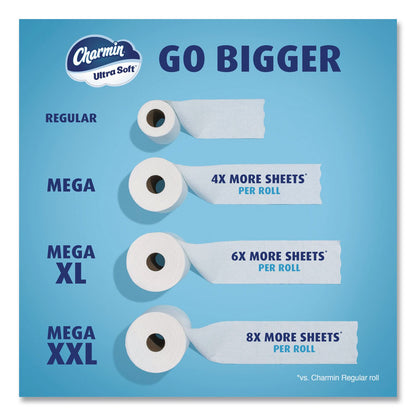Charmin® Ultra Soft Bathroom Tissue, Mega Roll, Septic Safe, 2-Ply, White, 208 Sheets/Roll, 12 Rolls/Pack, 5 Packs/Carton (PGC17579CT)