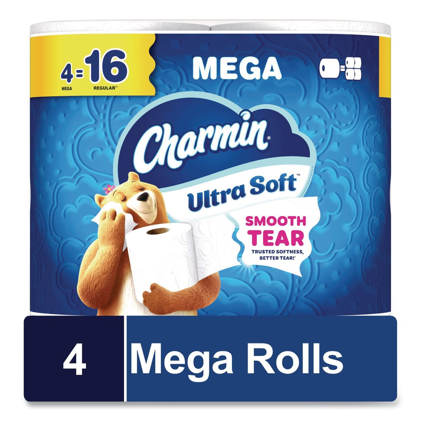 Charmin® Ultra Soft Bathroom Tissue, Mega Roll, Septic Safe, 2-Ply, White, 208 Sheets/Roll, 4 Rolls/Pack, 8 Packs/Carton (PGC19261CT)