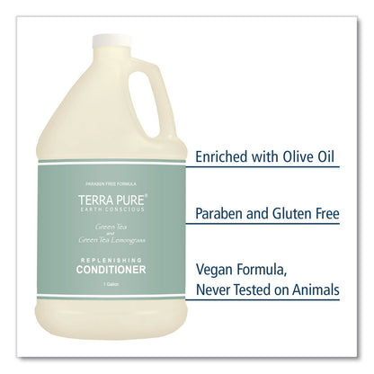 Diversified Hospitality Solutions Terra Pure Conditioner Gallon, Green Tea Lemongrass Scent, 1 gal Bottle, 4/Carton (DHS002256)