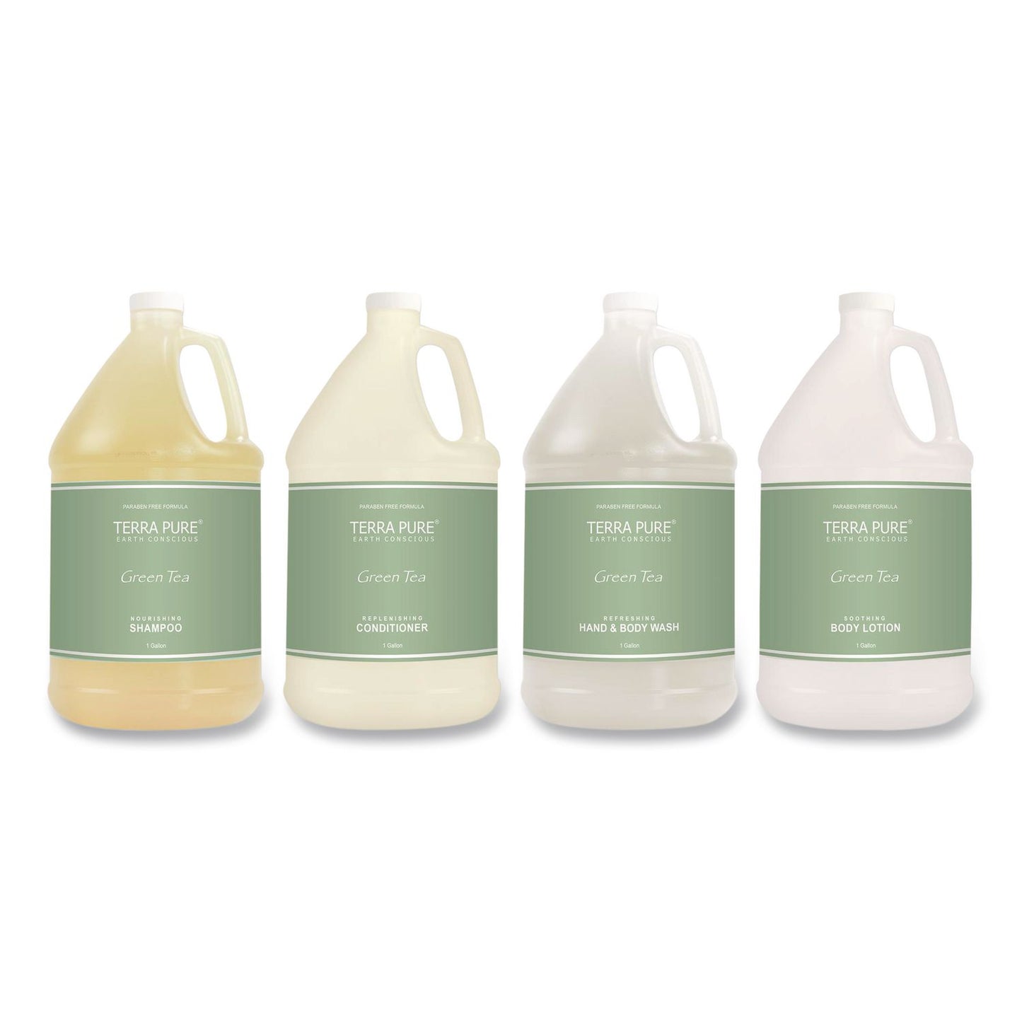 Diversified Hospitality Solutions Terra Pure Body Wash Gallon, Green Tea Lemongrass, 1 gal Bottle, 4/Carton (DHS002294)