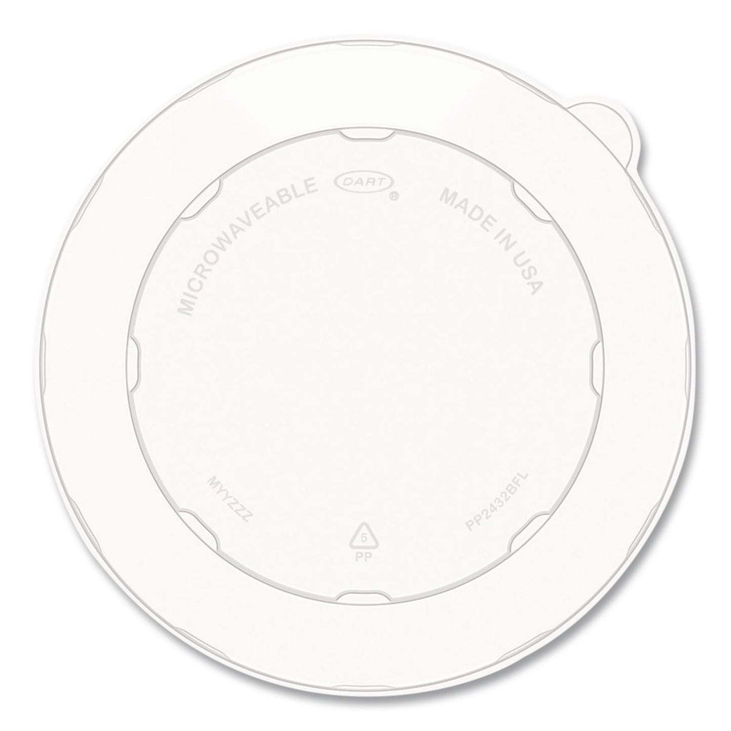 Dart® Plastic Lids for Compostable Fiber Containers, For 24 to 32 oz Containers, 8.28" Diameter x 0.51" h, Clear, 300/Carton (DCCPP2432BFL)