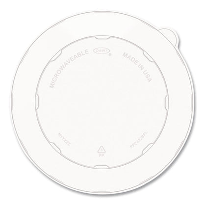 Dart® Plastic Lids for Compostable Fiber Containers, For 24 to 32 oz Containers, 8.28" Diameter x 0.51" h, Clear, 300/Carton (DCCPP2432BFL)