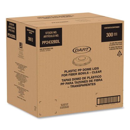 Dart® Dome Covers and Lids, For 24 oz to 32 oz Containers, 8.28" Diameter x 1.16"h, Clear, 300/Carton (DCCPP2432BDL)