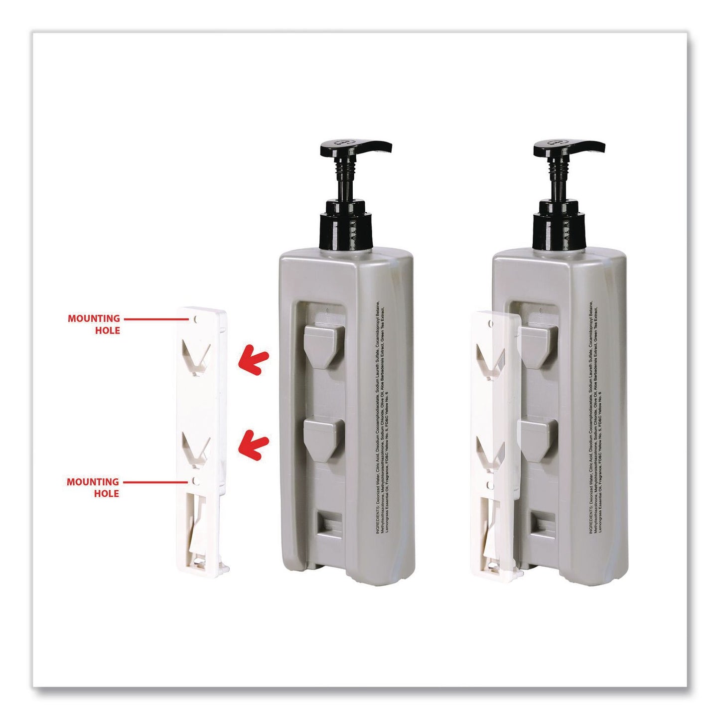 Diversified Hospitality Solutions Single EcoLux Air Dispenser Bracket, For Ecolux Air Pump Dispenser Bottles, 1.19 x 0.44 x 5.69, White, 24/Carton (DHS458883)