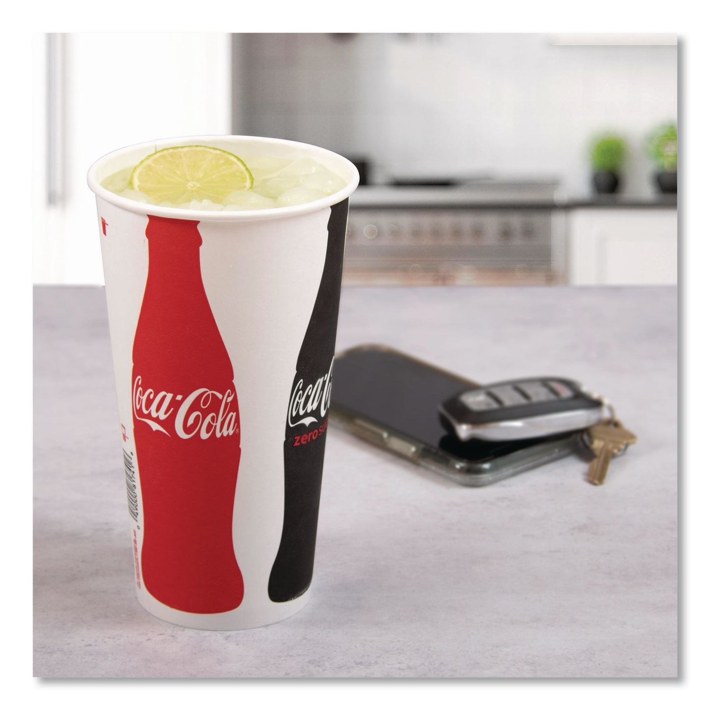 SOLO® Double Sided Poly Paper Cold Cups, 28 oz to 32 oz, Coca-Cola Design, 40/Pack, 12 Packs/Carton (SCCRN32CB)