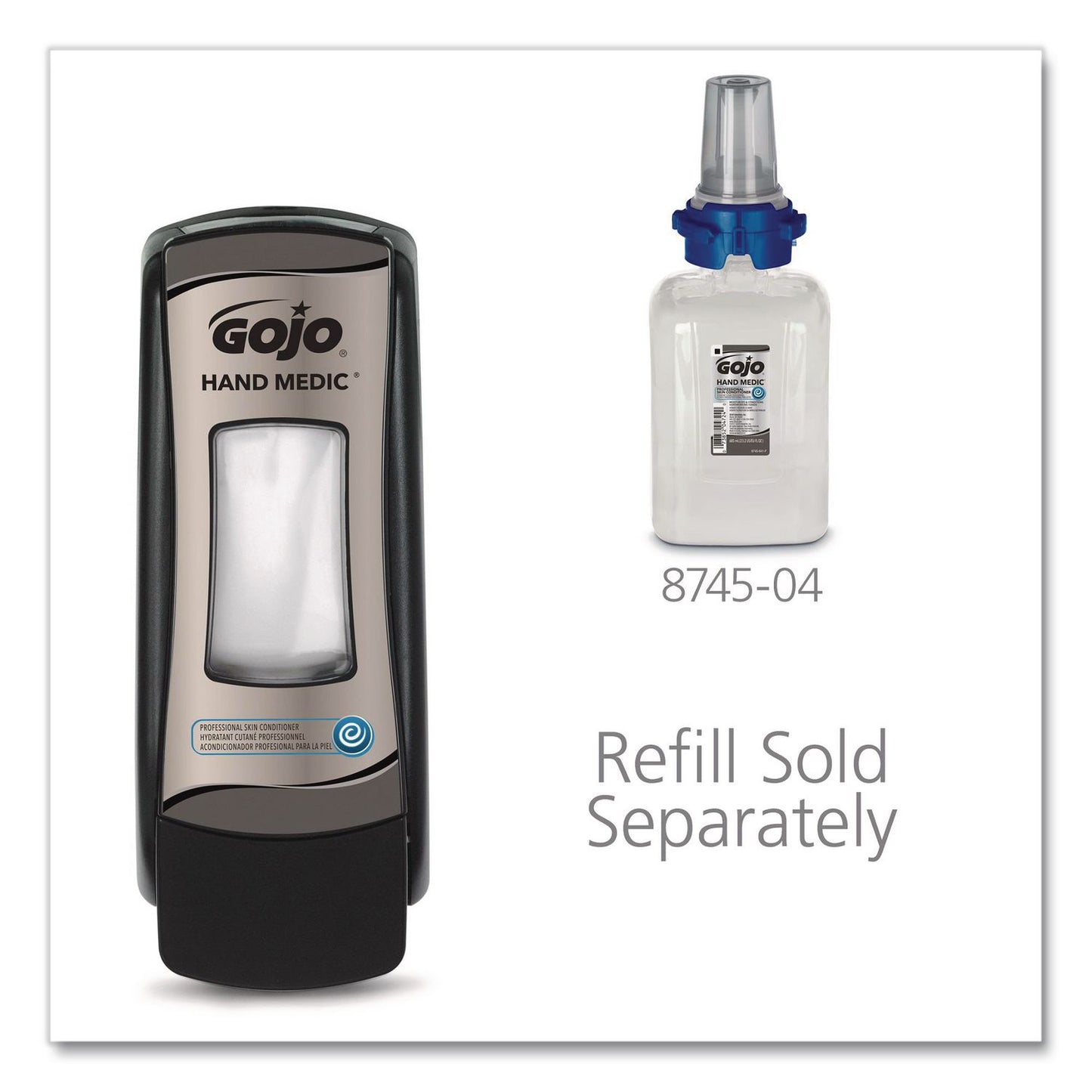 GOJO® HAND MEDIC ADX-7 Dispenser, 685 mL Refills, 3.94 x 3.67 x 9.79, Black, 6/Carton (GOJ878206CT)